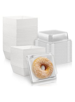Generic 50Pcs Brown Kraft Paper Dessert Boxes with Clear Lids, Oil ...