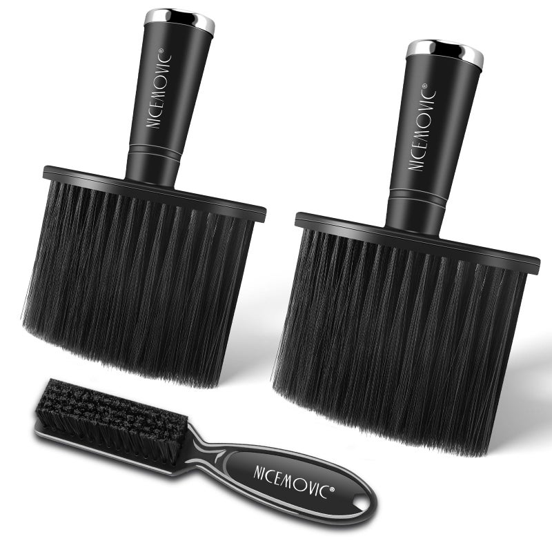 NICEMOVIC 3Pcs Barber Neck Duster, Professional Barber Accessories, Cleaning Supplies, Nylon Brush for Hair Cutting & Styling - Image 1