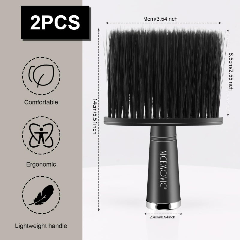 NICEMOVIC 3Pcs Barber Neck Duster, Professional Barber Accessories, Cleaning Supplies, Nylon Brush for Hair Cutting & Styling - Image 3