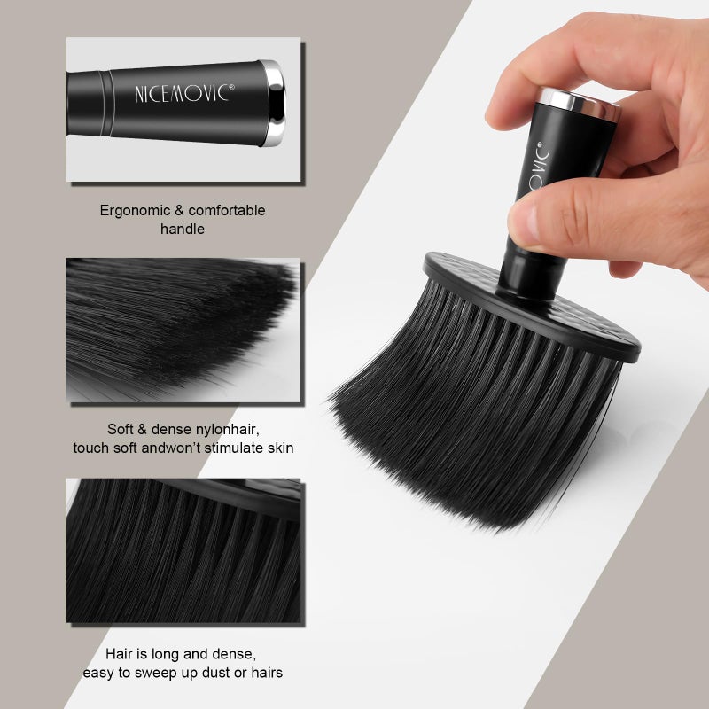 NICEMOVIC 3Pcs Barber Neck Duster, Professional Barber Accessories, Cleaning Supplies, Nylon Brush for Hair Cutting & Styling - Image 2