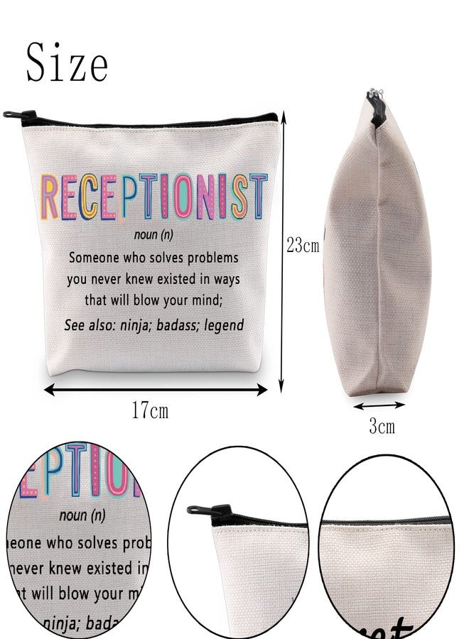 POFULL Receptionist Gift Receptionist Definition Cosmetic Bag Clerical Worker Gift (Receptionist Cosmetic Bag) - Image 2