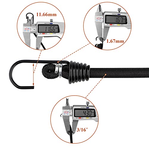 ZHOUBIN Small Bungee Cords with Hooks - 6 Inch Mini Black Bungee Cords, 10 Pcs - Image 2
