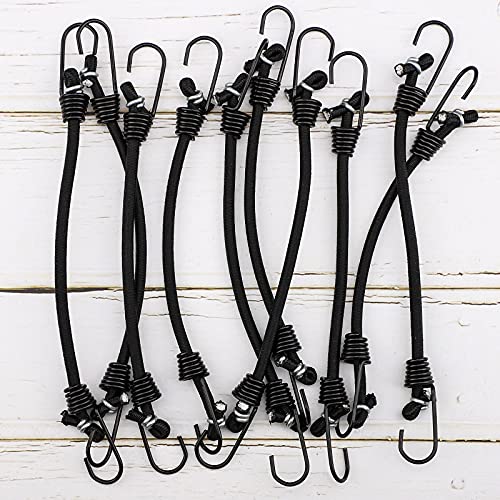 ZHOUBIN Small Bungee Cords with Hooks - 6 Inch Mini Black Bungee Cords, 10 Pcs - Image 5