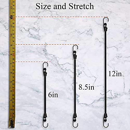 ZHOUBIN Small Bungee Cords with Hooks - 6 Inch Mini Black Bungee Cords, 10 Pcs - Image 4