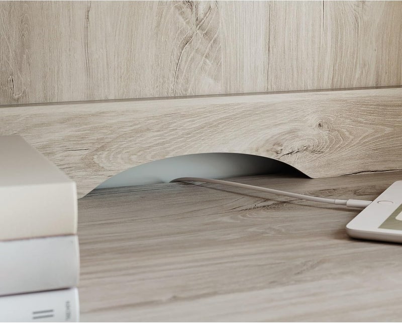 SAUDER Hammond 2-Shelf Library Hutch for Cabinet, Chalk Oak Finish - Image 4