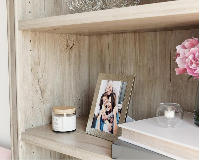 SAUDER Hammond 2-Shelf Library Hutch for Cabinet, Chalk Oak Finish - Image 3