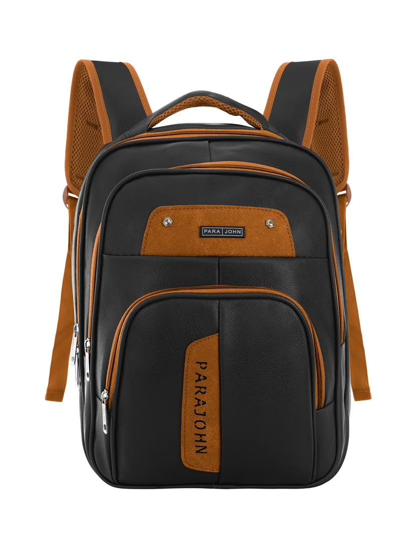 بارا جون حقيبة ظهر Para John من الجلد الصناعي – حقيبة لابتوب أنيقة 16 بوصة مع جيوب متعددة وسحّاب متين