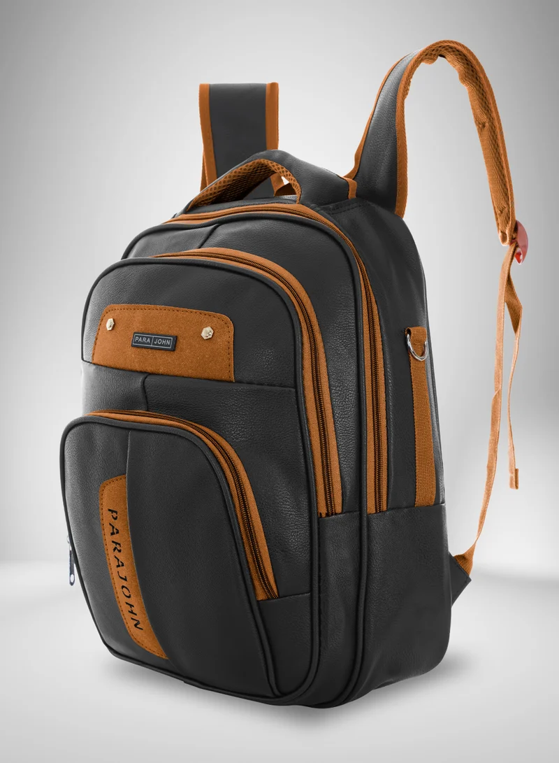 بارا جون حقيبة ظهر Para John من الجلد الصناعي – حقيبة لابتوب أنيقة 16 بوصة مع جيوب متعددة وسحّاب متين
