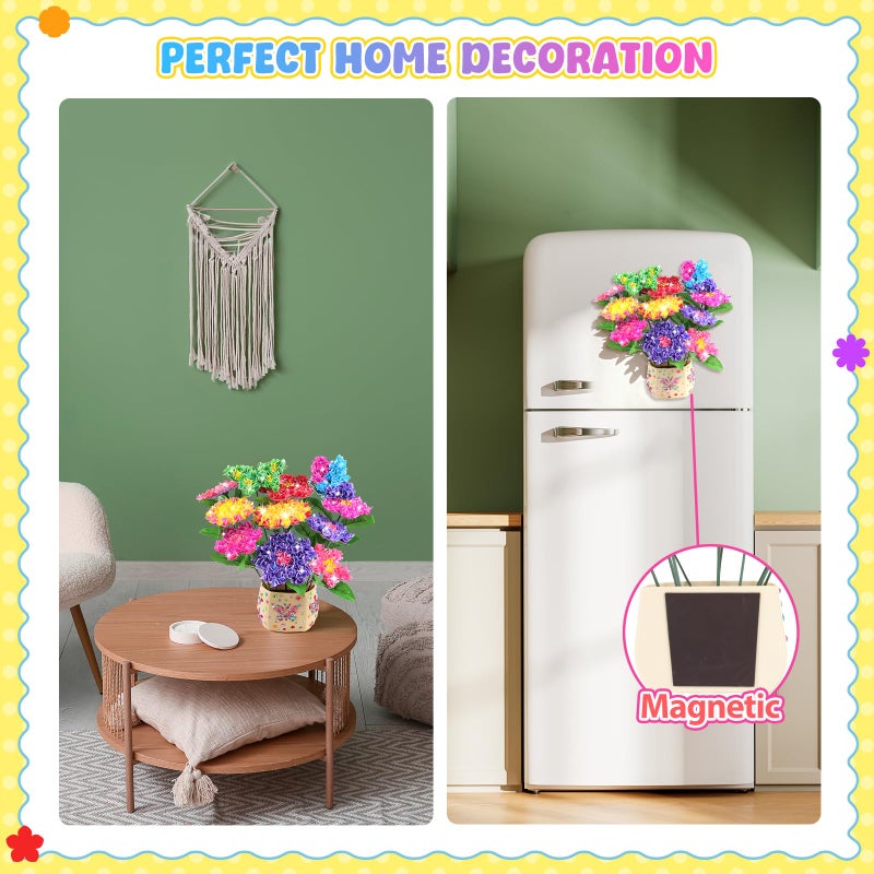 Zefy Poke Art Flower Bouquet, Mess-Free Arts and Crafts for Kids, Creative DIY Activities with 8 Colors 10 Flowers & 2 Butterflies, Birthday Valentine Gifts for Girls Craft Kits 4-12 - Image 5