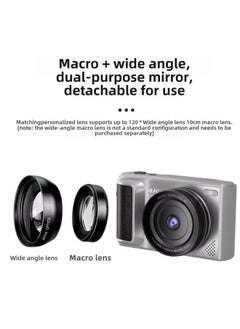 Generic 4K High-pixel Student Party Campus Flip Screen Selfie Micro Single Photo Video Entry-level Digital Camera Vlog-Body Color:Silver  Comes With Hand Rope Cloth Bag Charging Cable  - Image 2