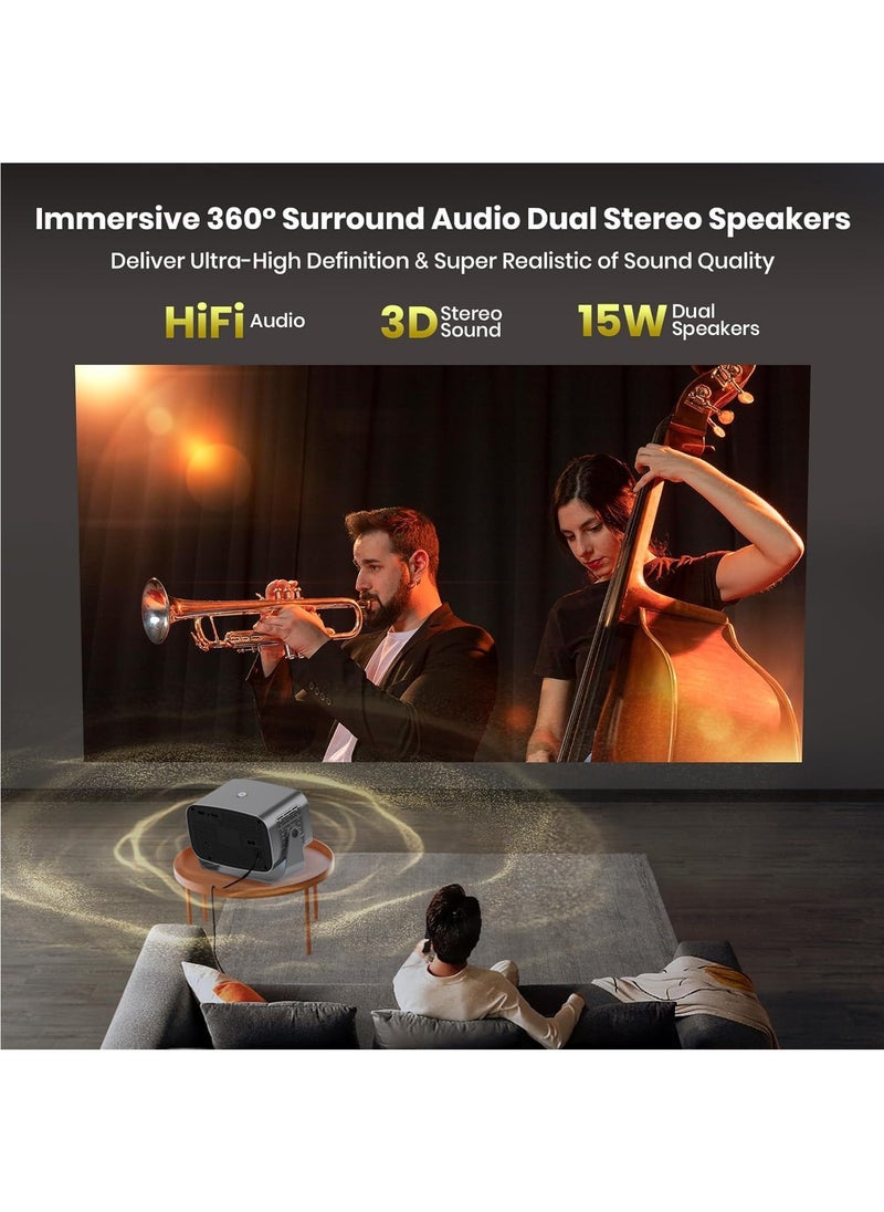 SMARTX - 4K+ Ultra HD Smart Projector | 28,000 Lumens | Android 13.0 | Portable WiFi 6 & Bluetooth 5.2 Projector with Auto Focus & Keystone Correction – Ideal for Outdoor Movies & Home Theater - Image 1