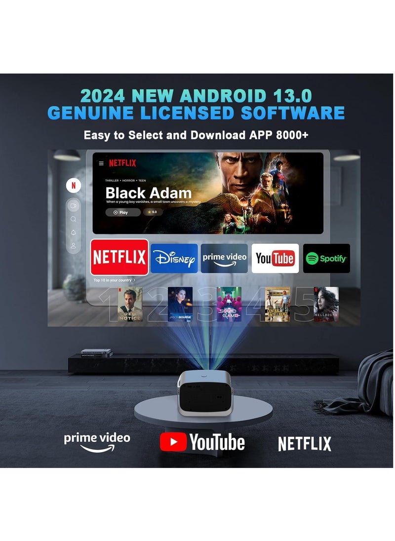 SMARTX - 4K+ Ultra HD Smart Projector | 28,000 Lumens | Android 13.0 | Portable WiFi 6 & Bluetooth 5.2 Projector with Auto Focus & Keystone Correction – Ideal for Outdoor Movies & Home Theater - Image 1