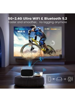 سمارتكس جهاز عرض ذكي فائق الوضوح بدقة 4K+ | 28,000 لومن | أندرويد 13.0 | جهاز عرض محمول يدعم واي فاي 6 وبلوتوث 5.2 مع تركيز تلقائي وتصحيح الانحراف - مثالي للأفلام الخارجية والمسرح المنزلي  - Image 4