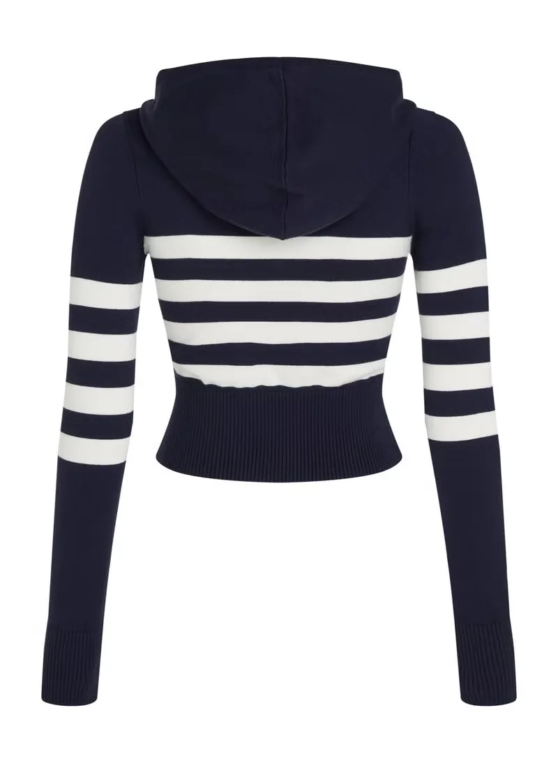 TOMMY JEANS TJW STRIPE ZIP THRU BADGE HOOD