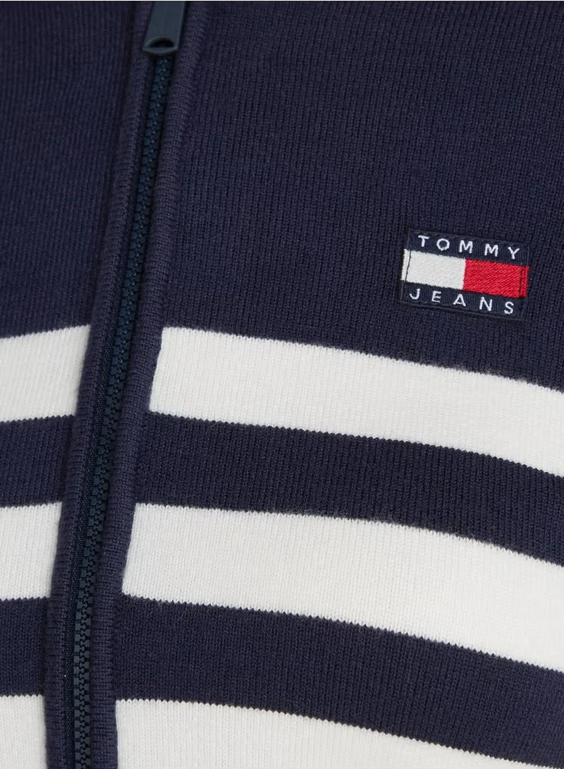 TOMMY JEANS TJW STRIPE ZIP THRU BADGE HOOD