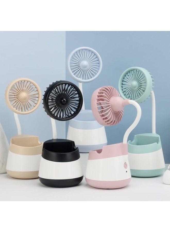 Portable rechargeable desk fan with pen holder and phone stand - Image 2