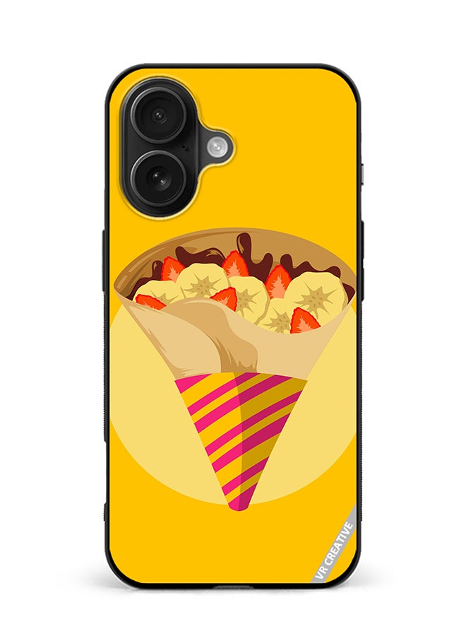 VR CREATIVE Protective Case Cover For Apple iPhone 16 Plus A Delicious Crepes With Lots Of Toppings Design Multicolour