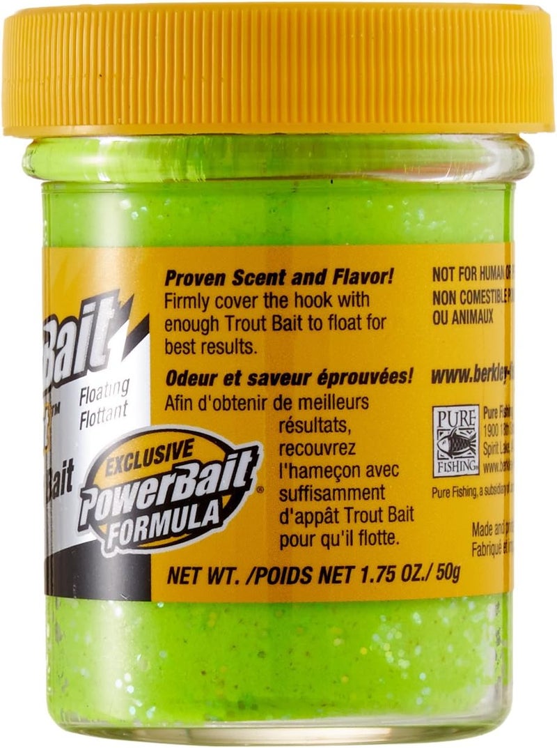 Berkley PowerBait Select Glitter Trout Bait - Chartreuse, 50g - Image 2
