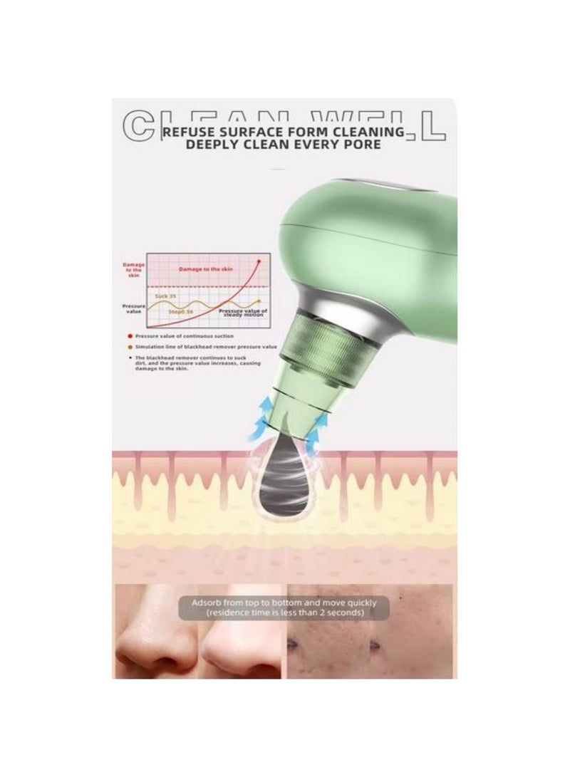 BLAZE 5 Replaceable Heads Mini Blackhead Remover Vacuum Acne Pore Cleaner with 3 Suction Modes  - Image 2