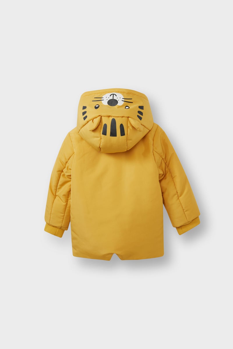 DeFacto Yellow BabyBoy Baby Boy Hooded Zippered Puffer Jacket Casual - Image 3