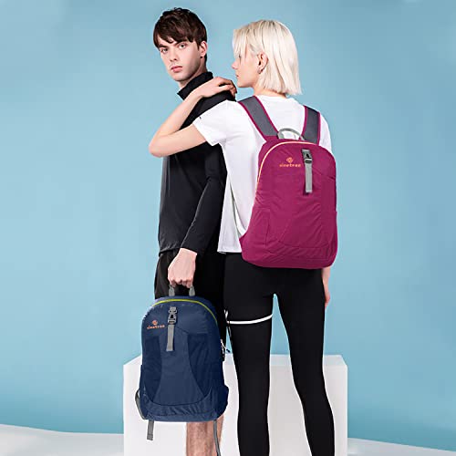 sinotron Lightweight Packable Backpack, Small Foldable Hiking Backpack Day Pack for Travel Camping Outdoor Vacation (Dark blue) - Image 5