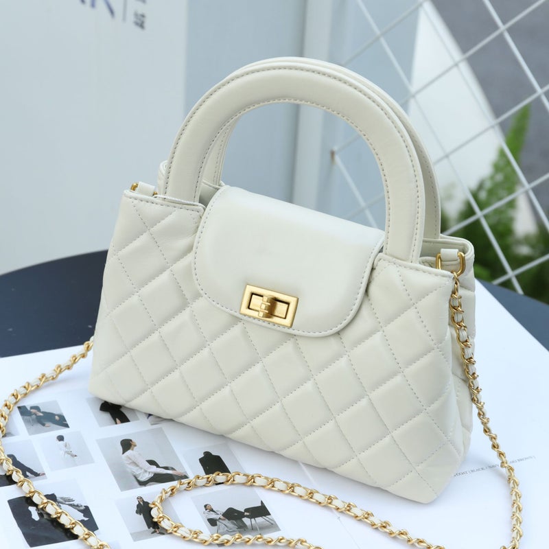 Bag Women'S Chain Bag Diamond Lattice Imported Calfskin Handbag Manufacturers Small Square Bag Messenger Bag - Image 1