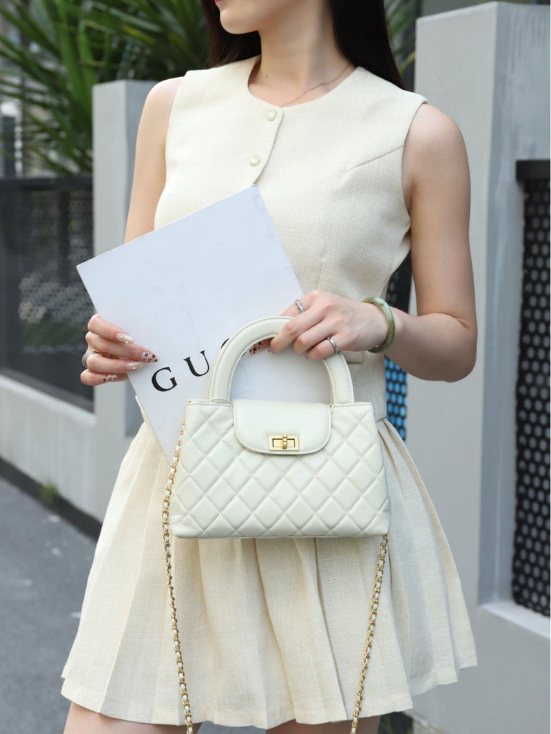 Bag Women'S Chain Bag Diamond Lattice Imported Calfskin Handbag Manufacturers Small Square Bag Messenger Bag - Image 3