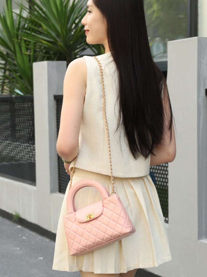 Bag Women'S Chain Bag Diamond Lattice Imported Calfskin Handbag Manufacturers Small Square Bag Messenger Bag - Image 5
