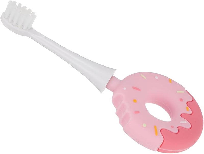 فرشاة أسنان سيليكون ناعمة وردية للأطفال أولاد وبنات سهلة الاستخدام عبوة من 1 - Image 1