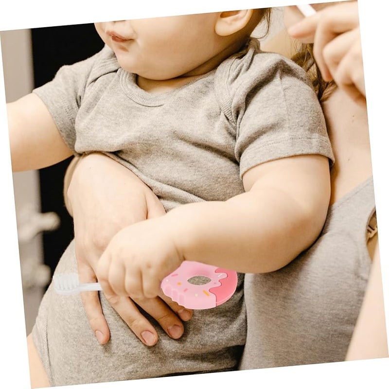 فرشاة أسنان سيليكون ناعمة وردية للأطفال أولاد وبنات سهلة الاستخدام عبوة من 1 - Image 4