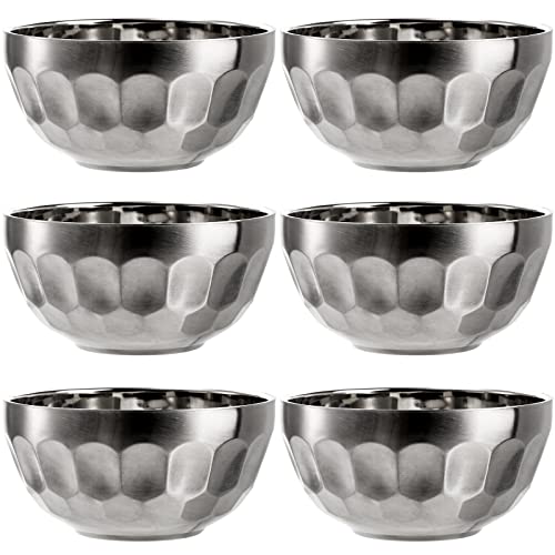 Okllen 6 Pack 18/8 Stainless Steel Snack & Soup Bowls, 15 Oz Non-slip Double-walled Insulated Set - Image 4