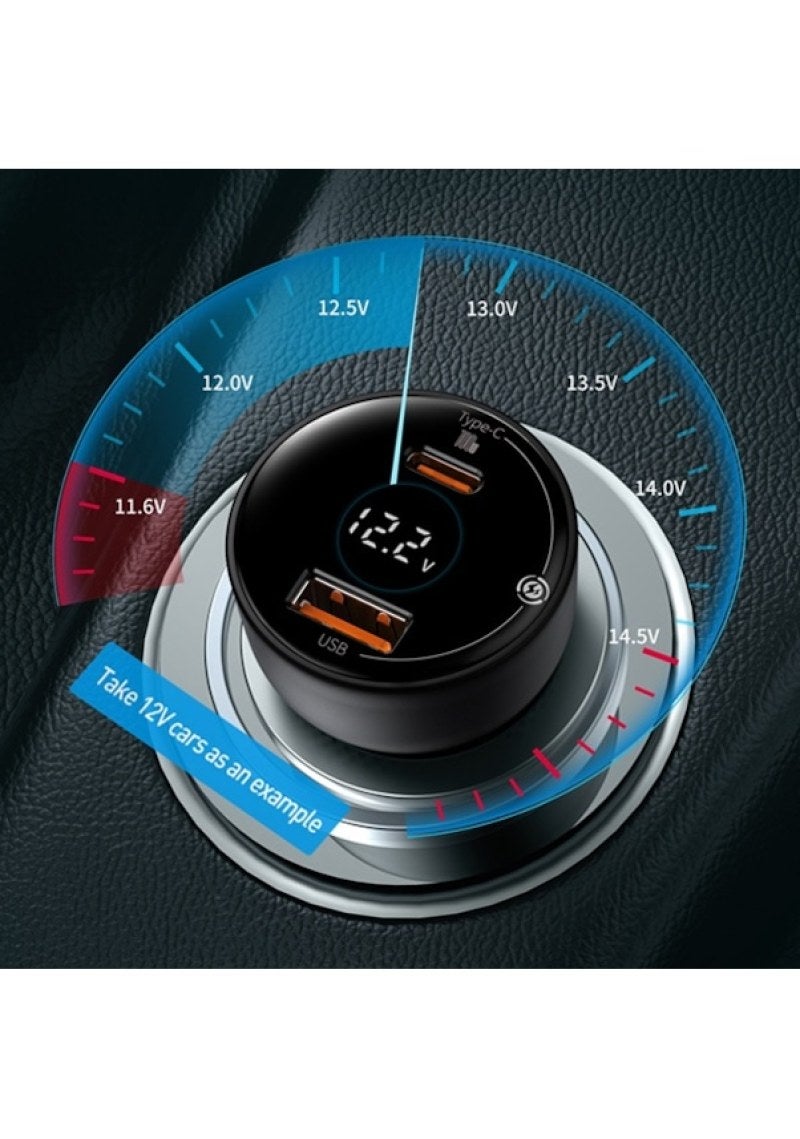 Baseus 100W Super Fast Car Charger PD One-To-Two USB Cigarette Lighter Conversion Plug - Dual Port PD Fast Charging Adapter for Car Use - Image 5