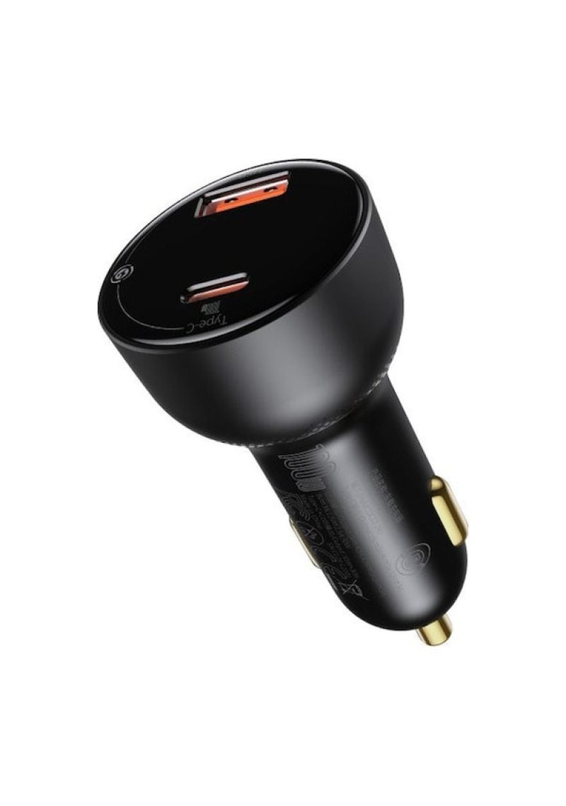 Baseus 100W Super Fast Car Charger PD One-To-Two USB Cigarette Lighter Conversion Plug - Dual Port PD Fast Charging Adapter for Car Use - Image 1