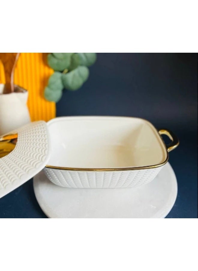 Porcelain casserole dish with lid - Image 2