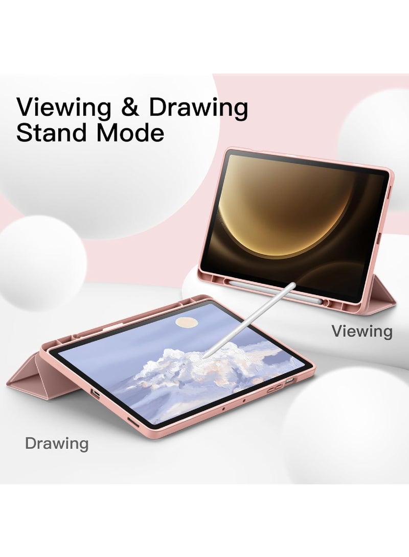 Case for Samsung Galaxy Tab S10 Plus 2024/ S9 Plus/ S9 FE Plus 5G 12.4 Inch 2023 with S Pen Holder Soft TPU Tri-Fold Stand 12.4 inch Cover Case,Support S Pen Charging Auto Wake/Sleep