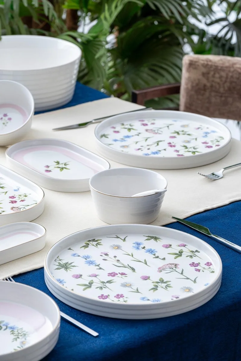 أكار Gemma 45 Piece Breakfast & Dinner Set for 6 People
