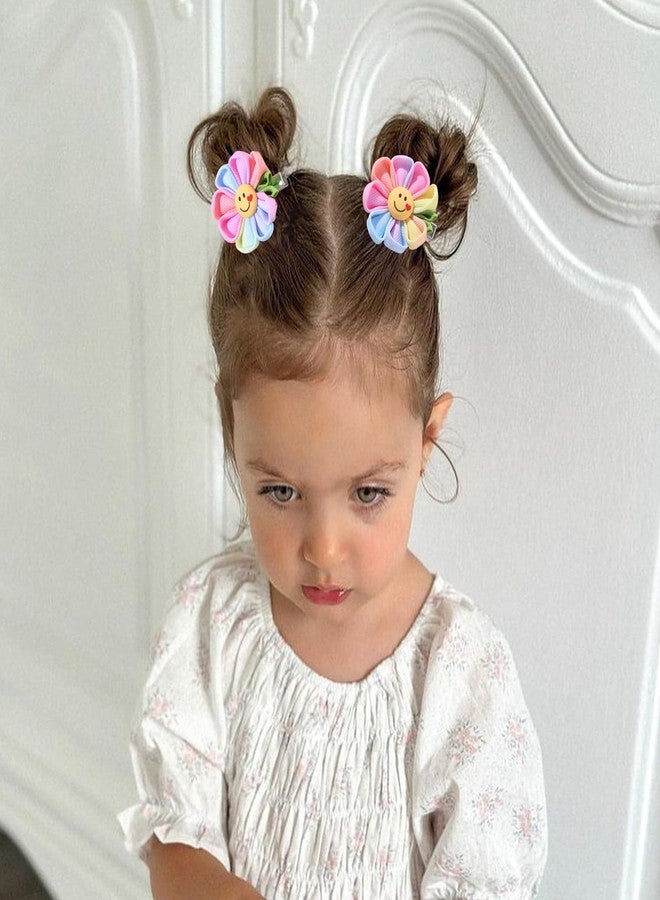 NCMAMA 6PCS Hair Bows for Girls with Face Colorful Flower Hair Bow Clips Rainbow Hair Accessories with Alligator Clips for Girls Teen Kids Toddler Children - Image 4