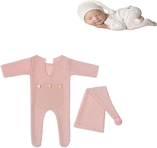 Vedory Vedory Newborn Photography Boy Outfit Baby Boy Girls Photo Shoot Costume Crochet Clothes Hat Pants Baby Prop Photoshoot  - Image 1
