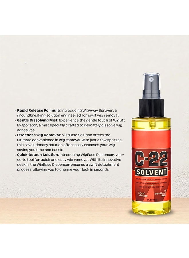 Walker Tape C-22 Solvent 118ml, Wig Glue Remover Spray, Lace Wig Glue and Toupee Tape Remover, Bold Hold Glue Remover - Image 4