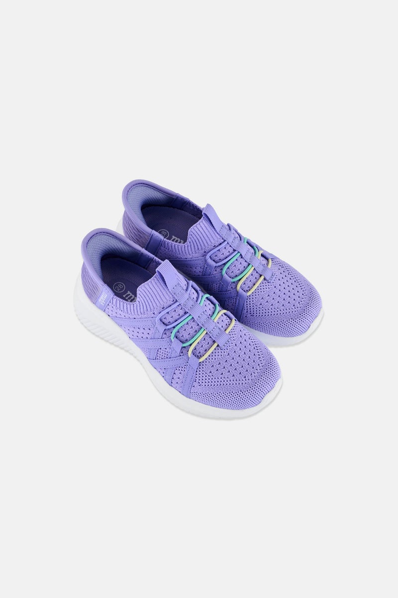 Mudd Kids Girl Brand Logo Slip On Casual Shoes, Lavender - Image 3