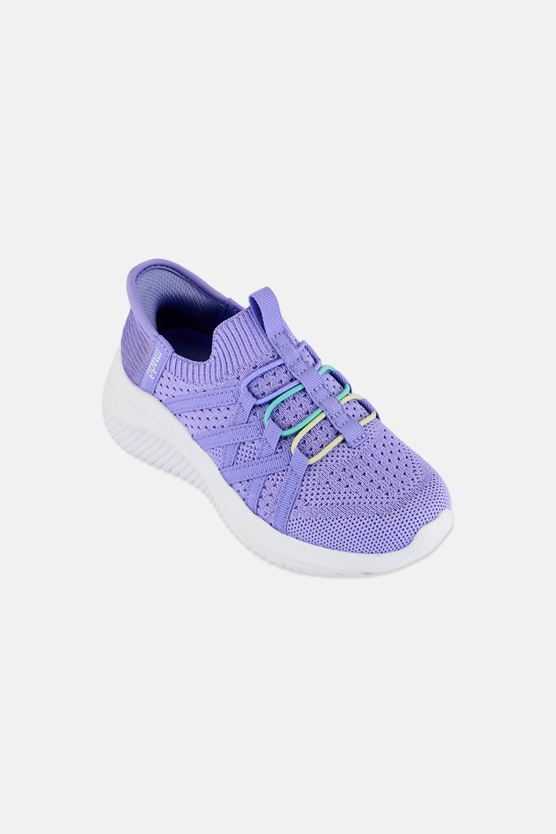 Mudd Kids Girl Brand Logo Slip On Casual Shoes, Lavender - Image 1