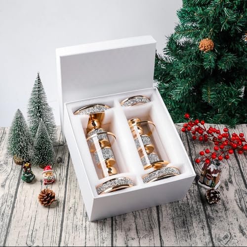 Dounx Hurricane Candle Holder 135 Tall Metal Candle Stand Glass Pillar Candle Holders Crystal Gold Decorative Centerpieces for Table Wedding and Dining Room Fits Candles up to 3x5 2pcs M - Image 3