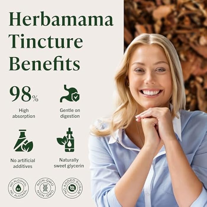 HERBAMAMA Arjuna Tincture - Vegan Antioxidant Support with Terminalia Arjuna Bark Extract Drops - Non-GMO, Alcohol & Sugar-Free Liquid Supplement, 84-Day Supply - Image 5