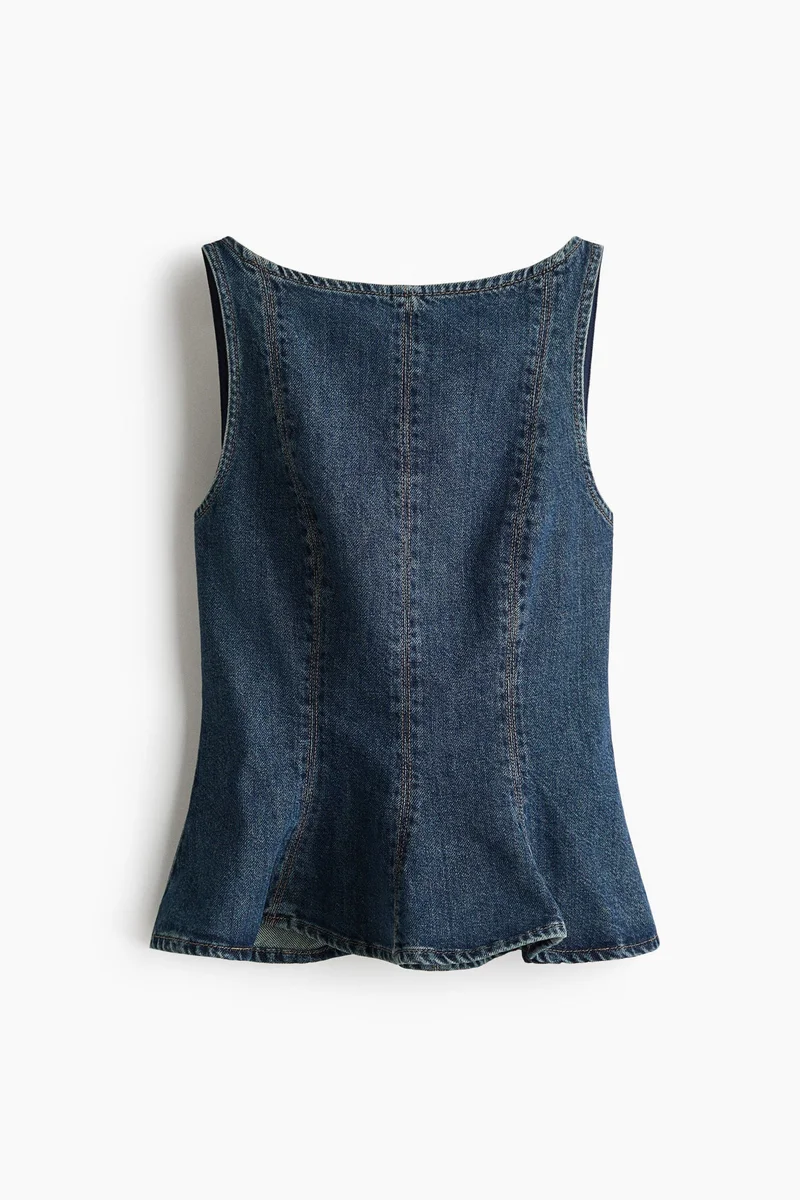H&M Denim peplum top
