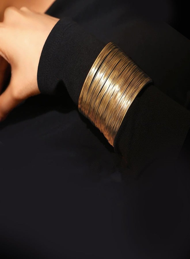 Peora Gold Plated Fancy Adjustable Cuff Bracelet Fashion Jewellery Gift for Women Girls - Image 2