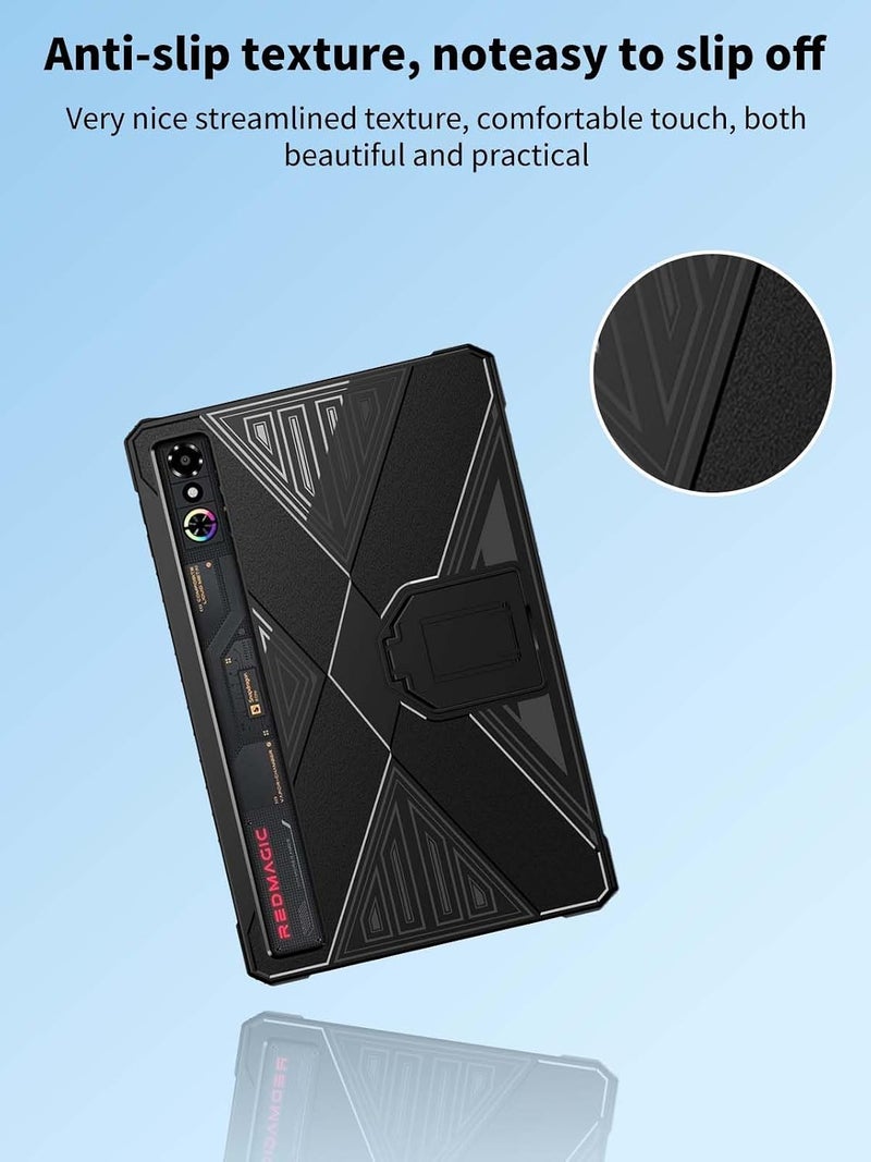 NOUKAJU حافظة لجهاز REDMAGIC Astra Gaming Tablet بحجم 9.06 بوصة، حافظة واقية من NOUKAJU للأجهزة اللوحية، مقاومة للسقوط، مقاومة للخدوش، حامل قابل للطي، غطاء واقٍ لجهاز REDMAGIC Tablet 3 Pro (أسود) - Image 3