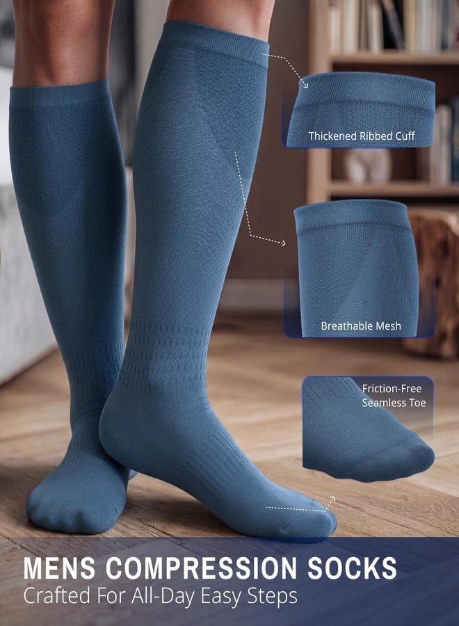 FAIRWIN Bamboo Viscose Compression Socks Men Women 3 Pairs, Knee High Soft Support for Daily Running Travel Work - Image 5