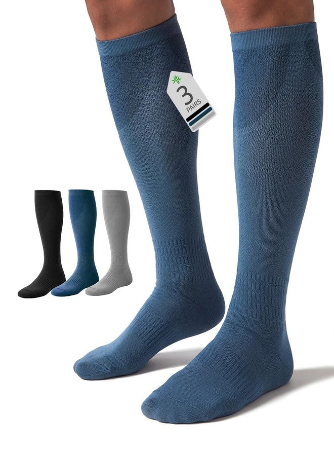FAIRWIN Bamboo Viscose Compression Socks Men Women 3 Pairs, Knee High Soft Support for Daily Running Travel Work - Image 1