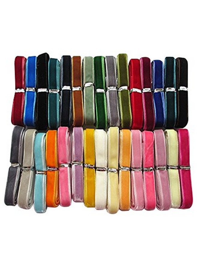 شينكو كرافت شريط مخملي 30 ياردة 3/8 بوصة إجمالي 30 لونًا مجموعة متنوعة (متعددة الألوان 3/8 بوصة (10 مم)) - Image 1