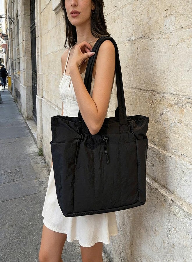 Geelyda Tote Bag for Women, Lightweight Puffy Tote Bag with Compartments Quilted Shoulder Bag Handbag for Travel, Work, Gym - Image 3